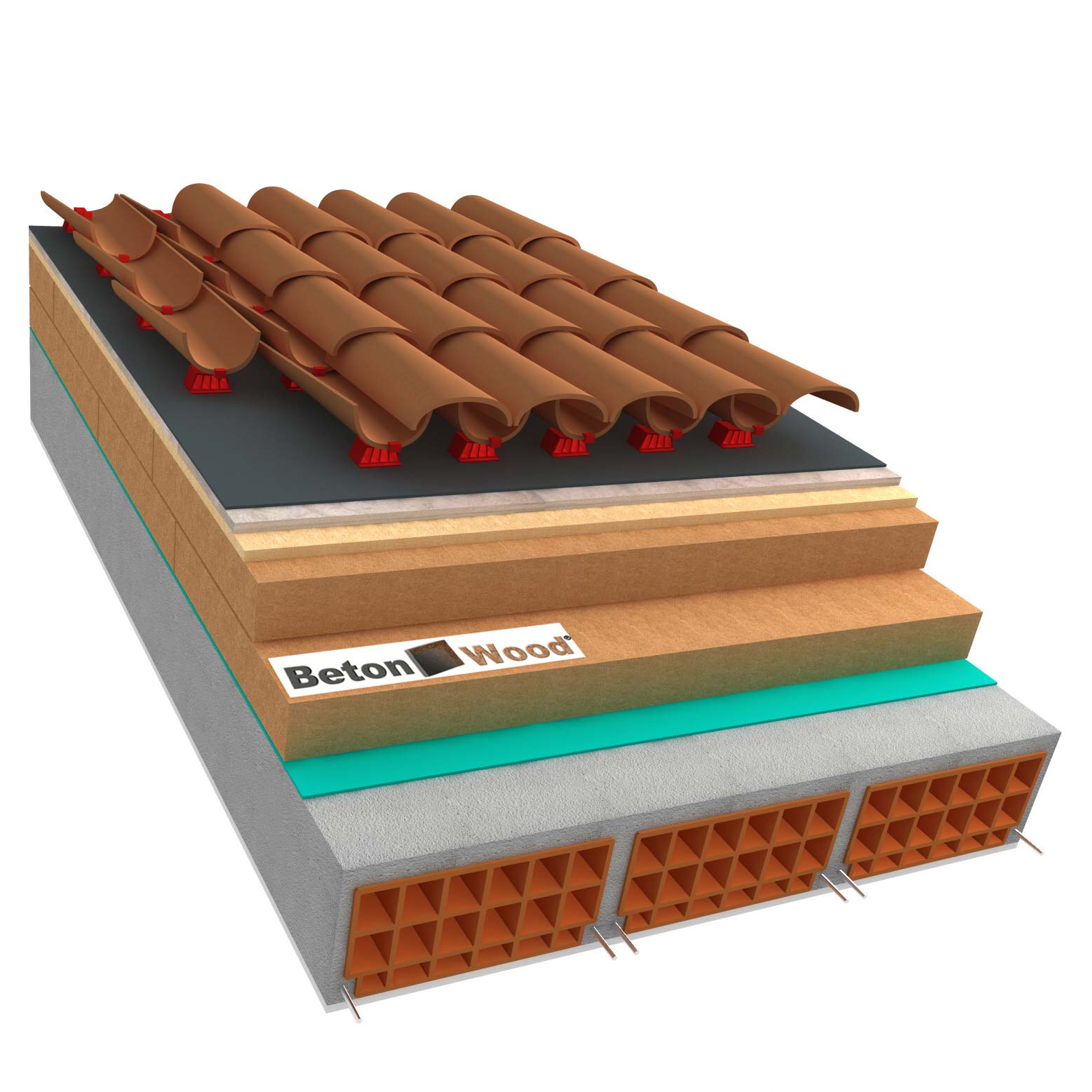 Tetto in fibra di legno Therm, Isorel e cementolegno su calcestruzzo